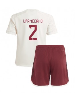 Bayern Munich Dayot Upamecano #2 Ausweichtrikot für Kinder 2023-24 Kurzarm (+ Kurze Hosen)